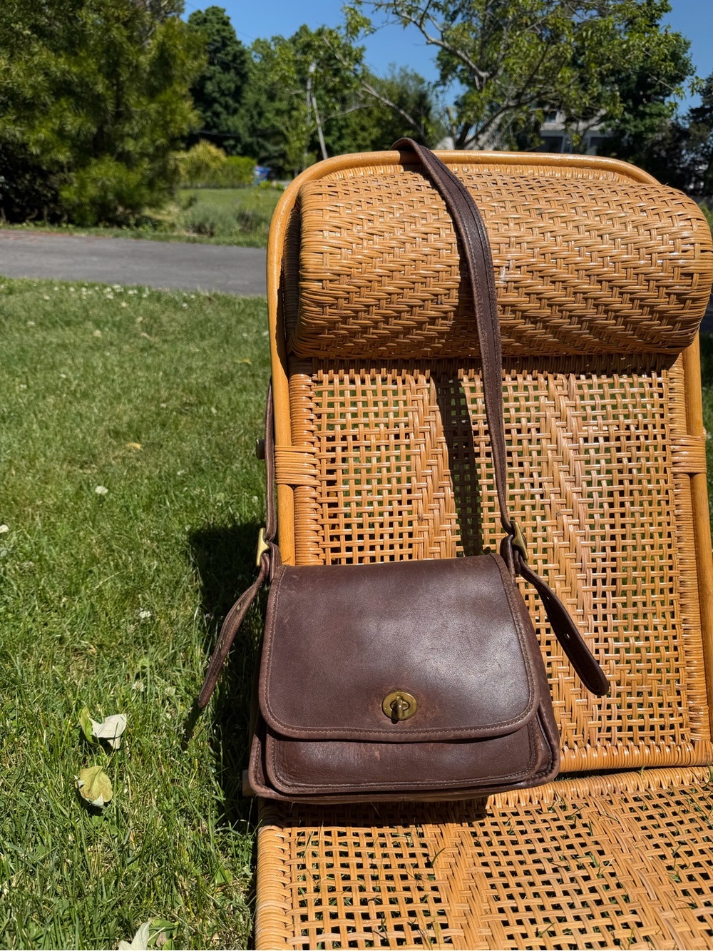 Vintage Coach Rambler Turn Lock Crossbody Bag Glove Tanned Leather Brown - Picture 9 of 16